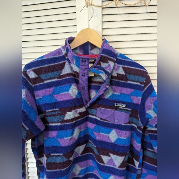 Patagonia Synchilla Snap T Fleece Pullover Guatemalan Tango Aztec Size Small - Picture 4 of 6